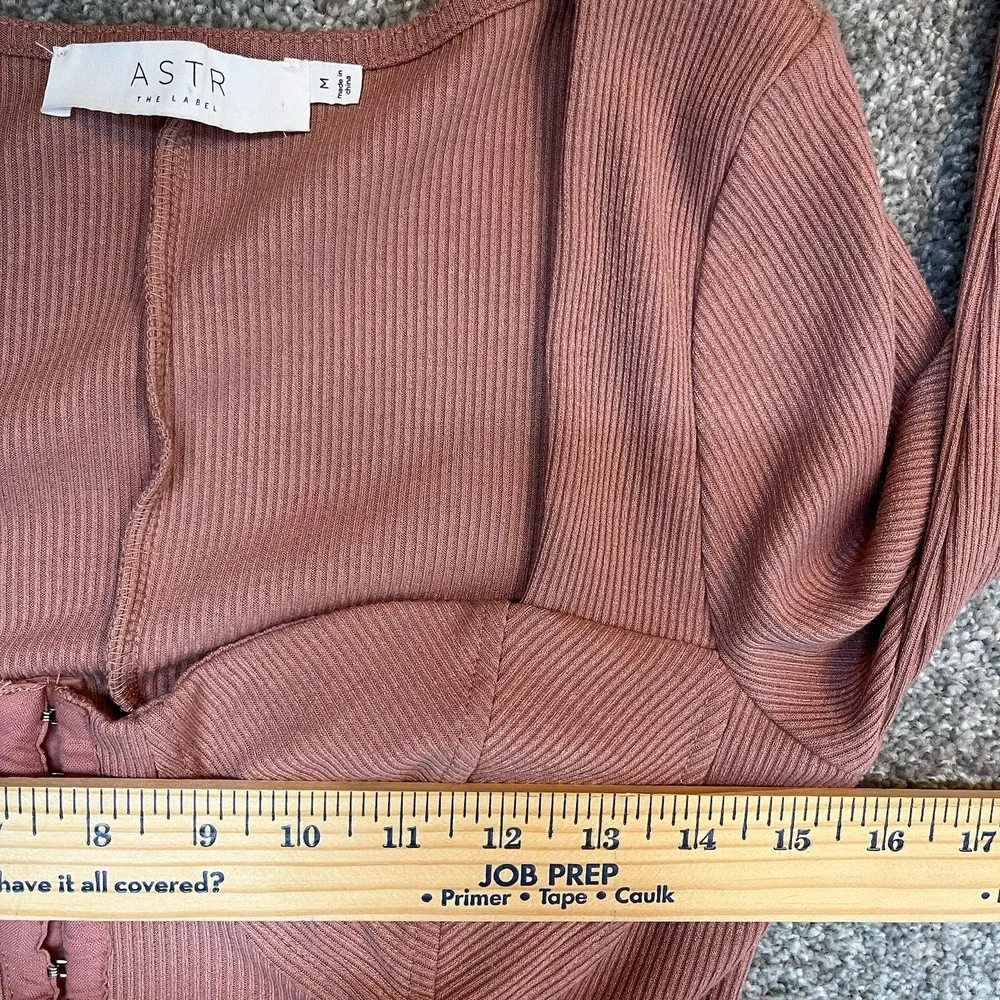ASTR the Label Hook‎ & Eye Ribbed Knit Stretch Bodycon Mini Dress Blush Pink M